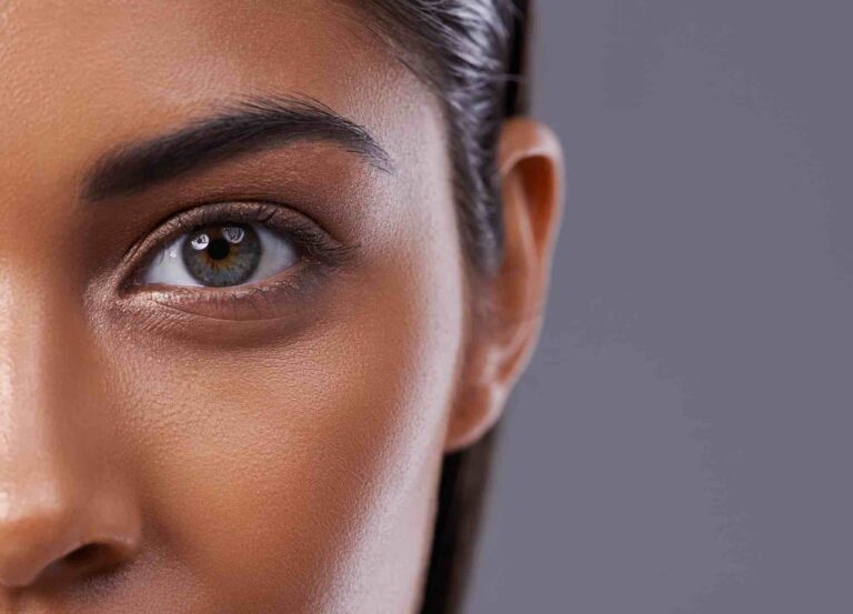 A woman's half face