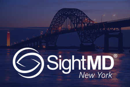 SightMD New York logo with a bridge in the background