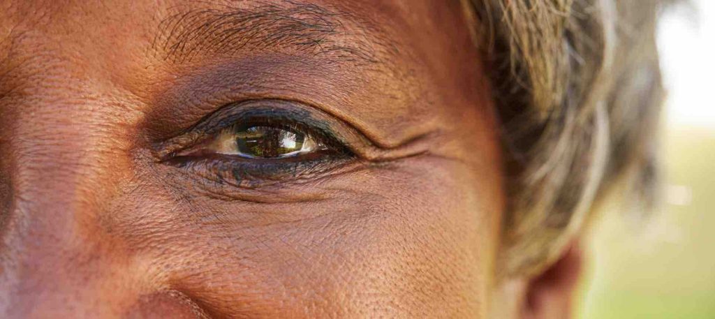 Close up of african american woman's eye