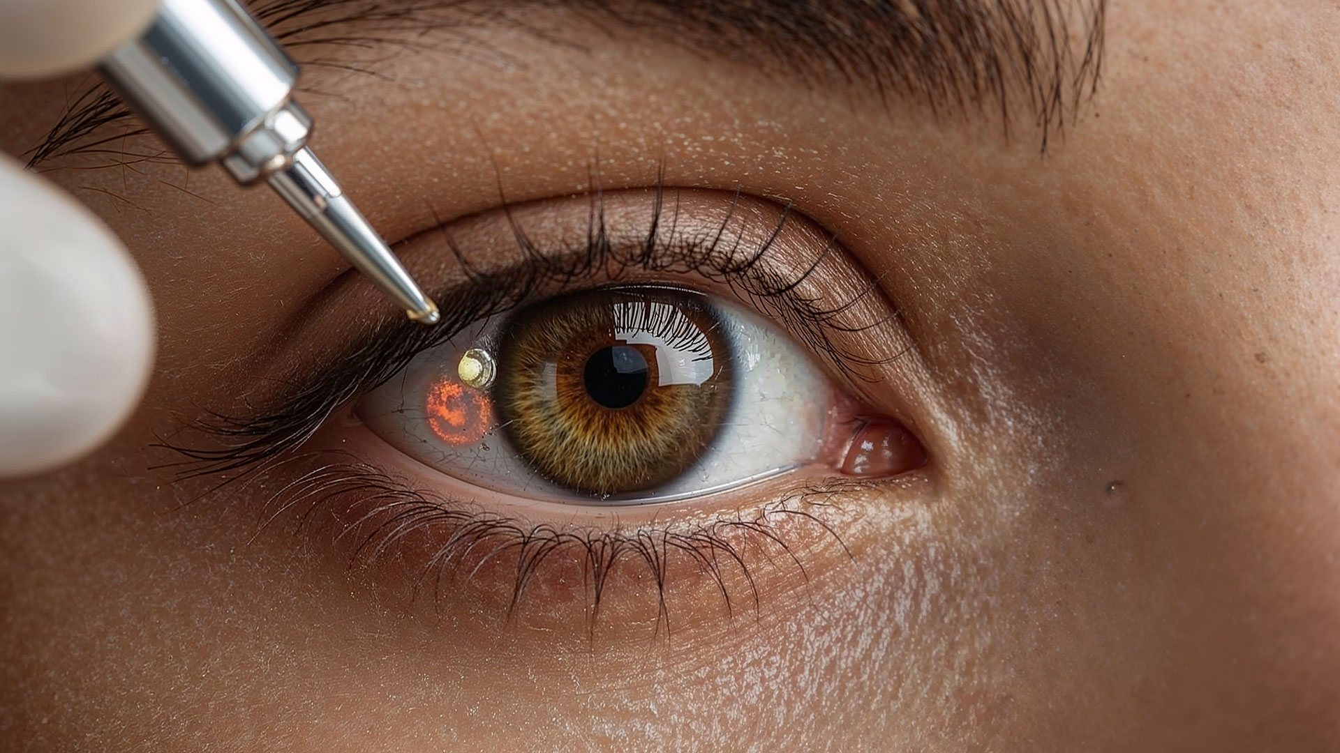 Anesthetic-drops-in-the-eye-of-a-latina-lady-during-laser-vision-correction-procedure,-close-view-background