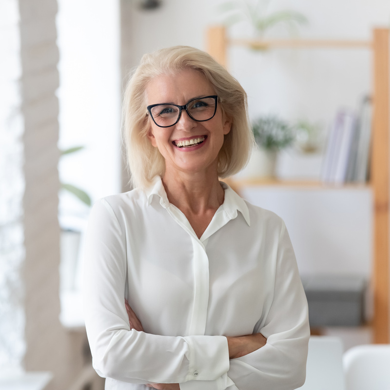 Portrait of successful mature businesswoman posing in office