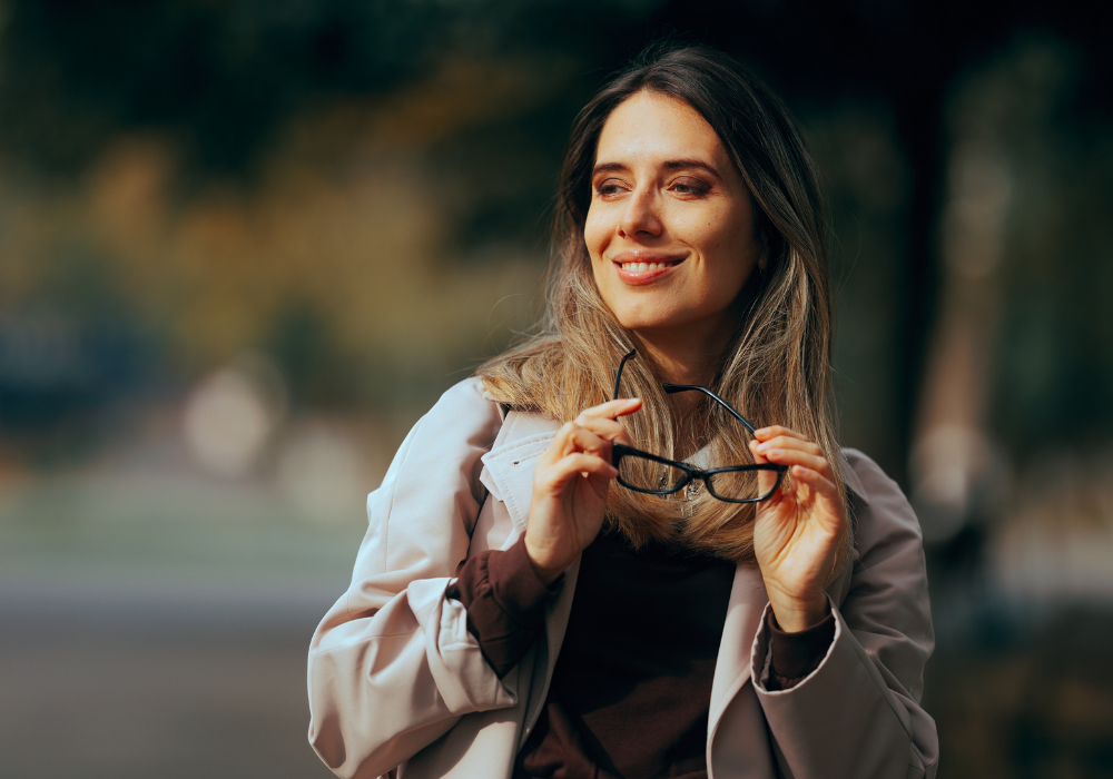 Woman Not Needing Her Glasses after Eye Surgery