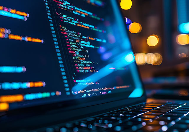 Closeup of laptop during a coding session